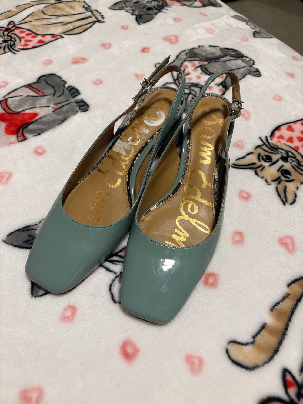 Sam Edelman Mint Green Patent Slingback Pumps